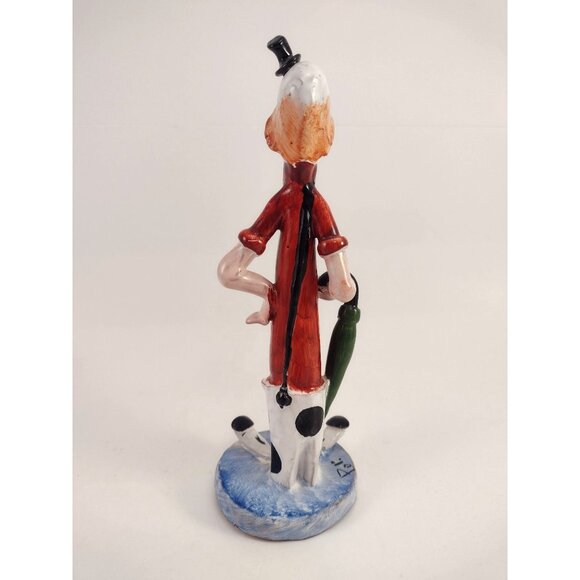 T P Ceramiche Poli Cesare Italian Clown Figurine Umbrella Vintage Signed - Picture 5 of 11
